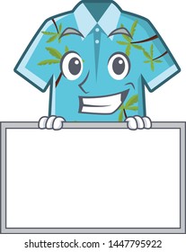 Grinning with board hawaiian shirt in the mascot shape