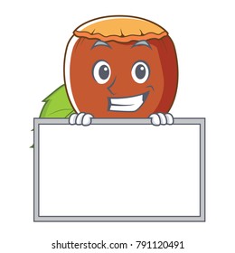 Grinning with board hazelnut character cartoon style