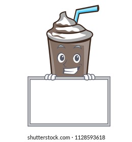 Grinning with board ice chocolate character cartoon