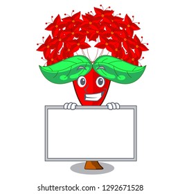 Grinning with board Ixora flowers grow in the character