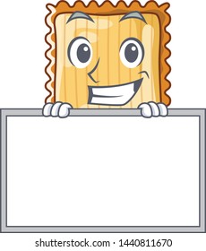 Grinning with board lasagne is put on character pan
