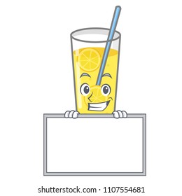 Grinning with board lemonade character cartoon style