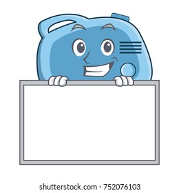 Grinning with board mixer character cartoon style