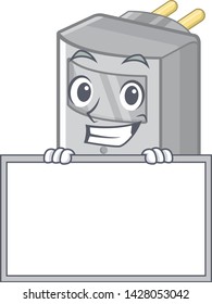 Grinning with board motion sensor attached to cartoon wall