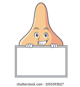 Grinning with board nose character cartoon style