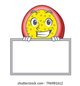 Grinning with board passion fruit character cartoon