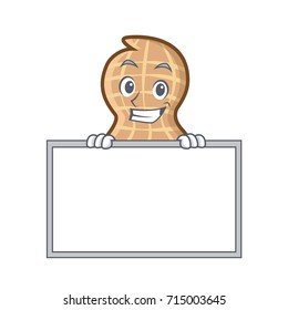 Grinning with board peanut character cartoon style