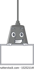 Grinning with board pendant lamp cartoon with mascot shape