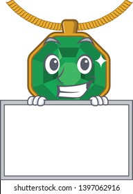 Grinning with board peridot jewelry isolated in the mascot