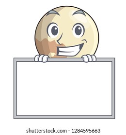 Grinning with board planet pluto in the cartoon form
