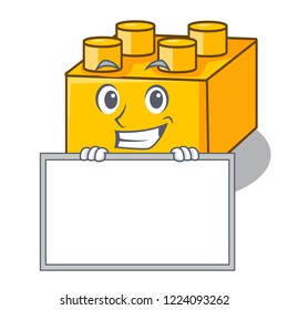 Grinning with board plastic building blocks cartoon on toy