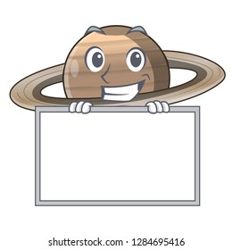 Grinning with board Pluto saturn isolated in with mascot