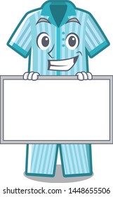Grinning with board pyjamas isolated on in the character