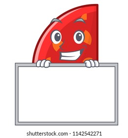 Grinning with board quadrant character cartoon style
