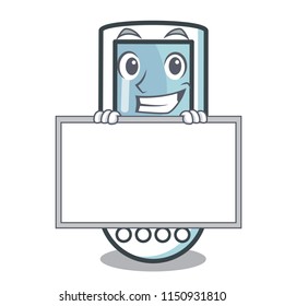 Grinning with board remote control character cartoon