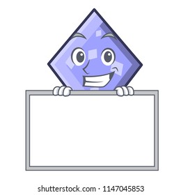Grinning with board rhombus character cartoon style