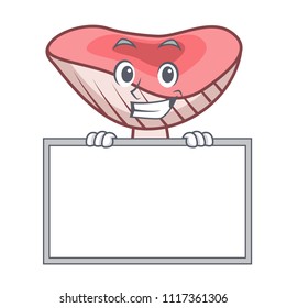 Grinning with board russule mushroom character cartoon
