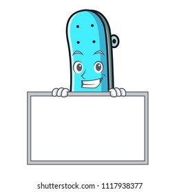 Grinning with board skateboard character cartoon style