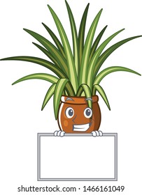 Grinning with board spider plant in the character shape