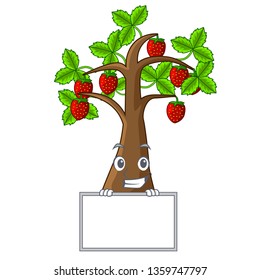 Grinning with board strawberry tree in the shape character