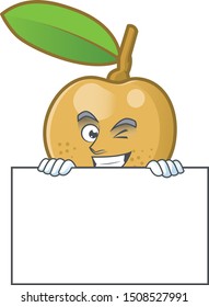 Grinning with board sweet longan cartoon character cute design.