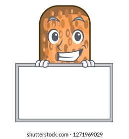 Grinning with board tempeh fried in the shape cartoon