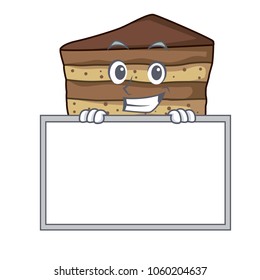 Grinning with board tiramisu character cartoon style