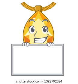 Grinning with board topaz jewelry in the cartoon box