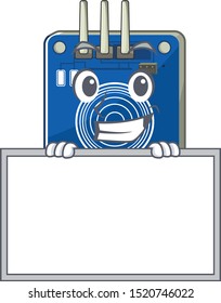 Grinning with board touch sensor isolated in the character