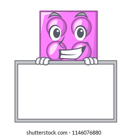Grinning with board toy brick character cartoon