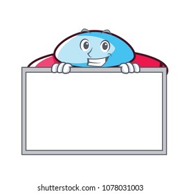 Grinning with board ufo character cartoon style