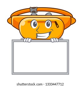 Grinning with board waist bag placed in cartoon closet