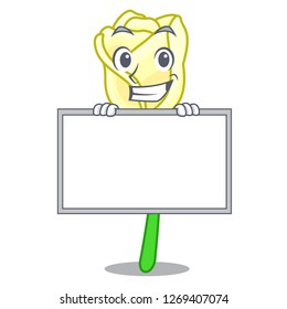 Grinning with board white rose in the shape cartoon
