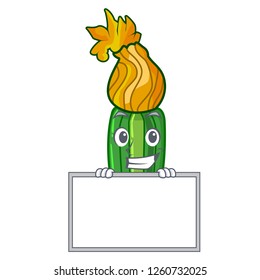 Grinning with board zucchini flowers obtained by mixing mascot