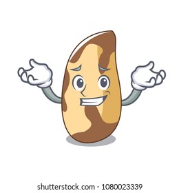 Grinning brazil nut character cartoon