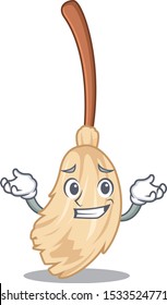 Grinning broom with the in cartoon shape