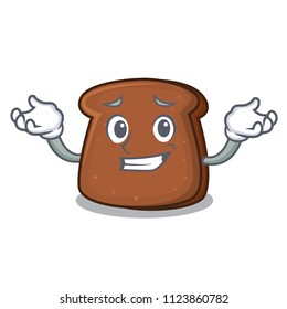 Grinning brown bread character cartoon