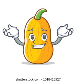 Grinning butternut squash character cartoon