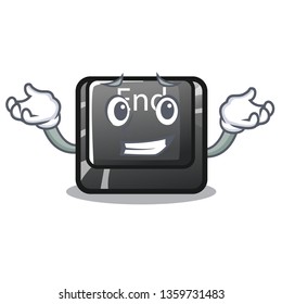 Grinning button end in the shape character