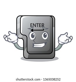 Grinning button enter on a keyboard character
