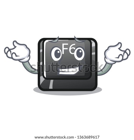Grinning button f6 isolated in the mascot