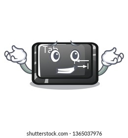 Grinning button tab in the shape cartoon