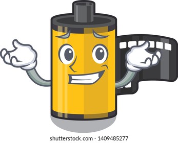 Grinning camera roll isolated character.