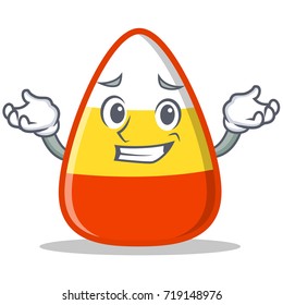 Grinning candy corn character cartoon