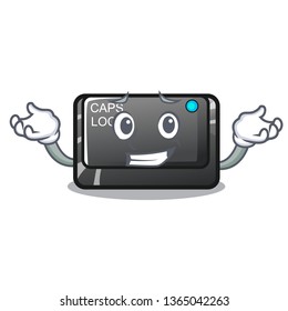 Grinning capslock button in the shape character