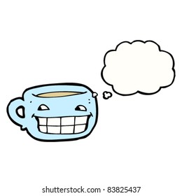 grinning cartoon coffee cup