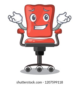 Grinning cartoon desk chair in the office