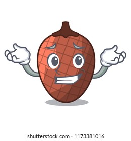 Grinning cartoon fruit mauritia flexuosa of America