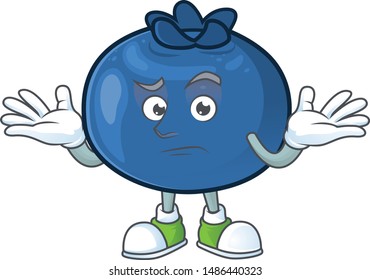 Grinning cartoon funny blueberry fruit with mascot