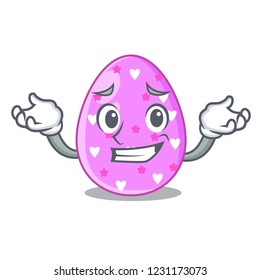 Grinning cartoon shape easter color on eggs